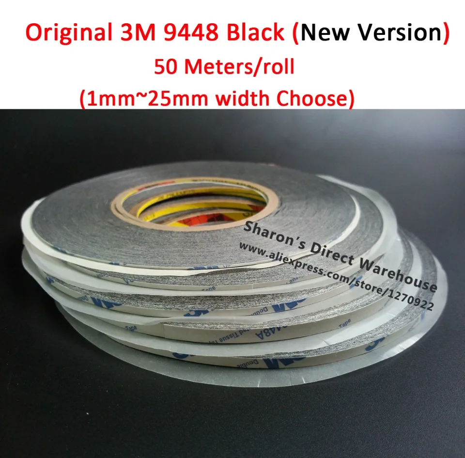 Pôvodná 3M 9448AB Čierna obojstranná lepkavá páska pre Samsung/HTC/iPhone/iPad Tablet Tablet Tablet Tablet LCD sklo 1 mm ~ 25 mm