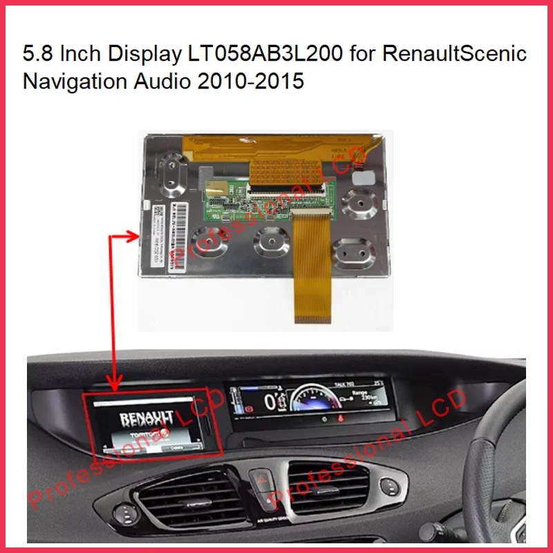 Pôvodná 5,8 palca LCD displej obrazovky LT058AB3L200 LT058AB3L100 pre výmenu zvuku scénického navigácie Renault Scenic Navigation Audio