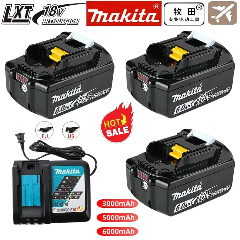 Pôvodná Makita 6AH/5AH/3AH pre Makita 18V Nabíjateľná batéria BL1830B BL1850B BL1850 BL1840 BL1860 BL1815 Výmena batérie