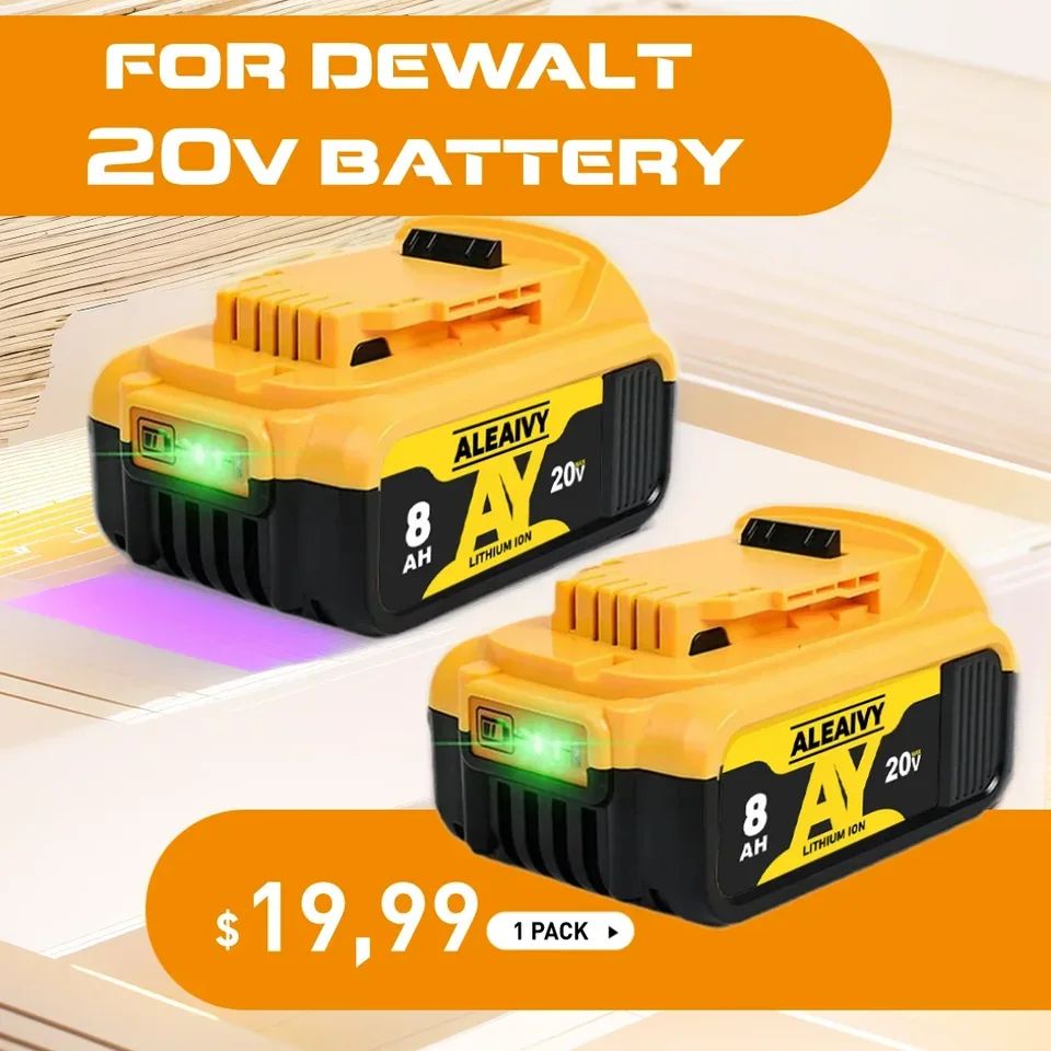Pôvodná náhradná batéria DCB200 20V 8000MAH pre Dewalt 18V DCB184 DCB200 DCB182 DCB180 DCB181 DCB182 DCB201 DCB206
