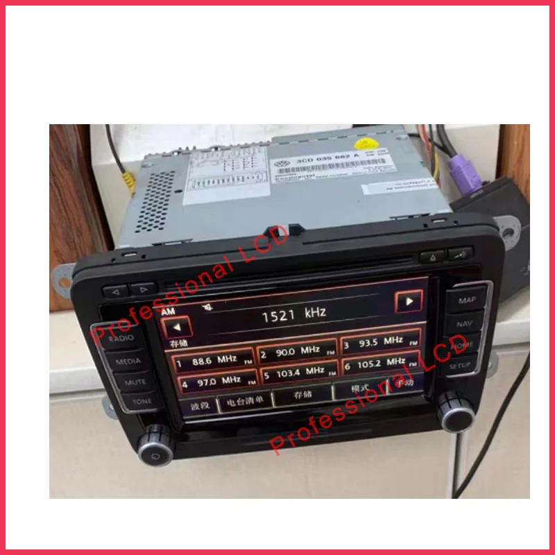 Pôvodná obrazovka LCD displeja pre VW Golf Passat Skoda RNS510 DVD Player Car Navigation CarPlay RNS510 Rádio Výmena