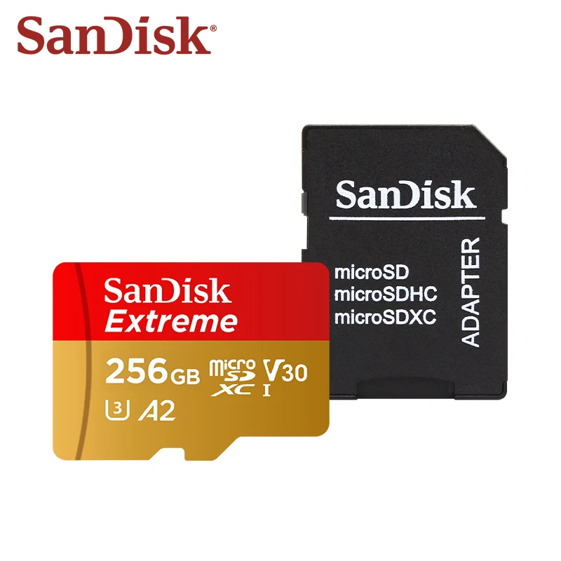 Pôvodná pamäťová karta sanisk Extreme Microsdxc UHS-I U3 64 GB 128 GB V30 A2 TF Card Micro SD Card 256 GB 512 GB pre dron/fotoaparát