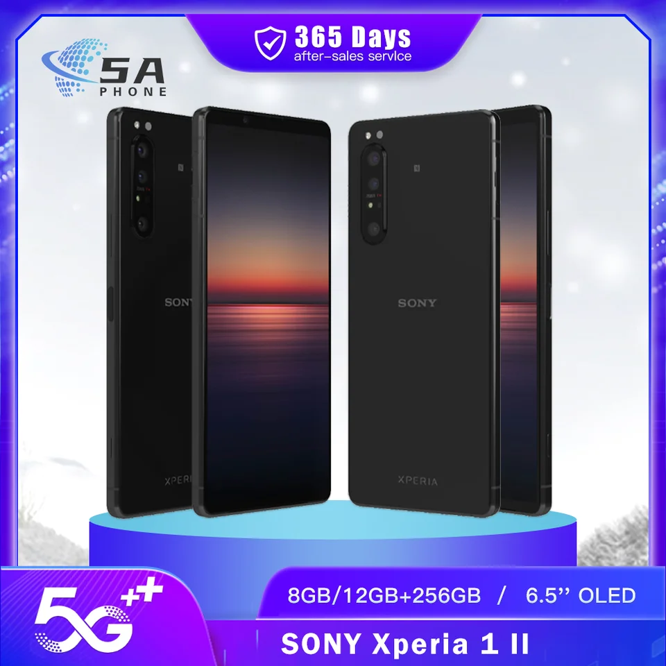 Pôvodná Sony Xperia 1 II 1II XQ-AT51 XQ-AT52 5G Mobile 8 GB RAM 256GB ROM NFC 12MP+8MP 6.5 '' Snapdragon 865 Smartphone OCTA Core Core Smartphone