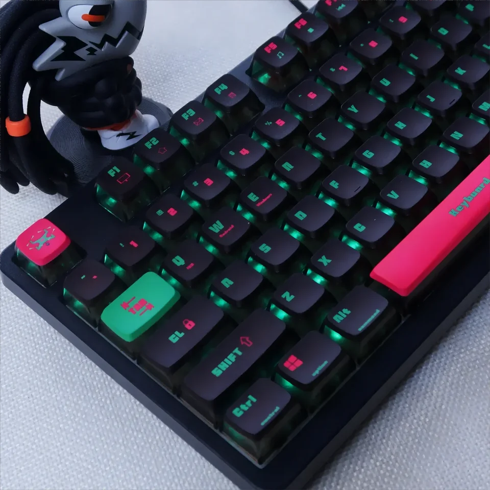 Pôvodná téma Pudding Dvojité kožené mlieko Štvorstranné priehľadné kľúče materiál PBT Hot Sublimation Keycap