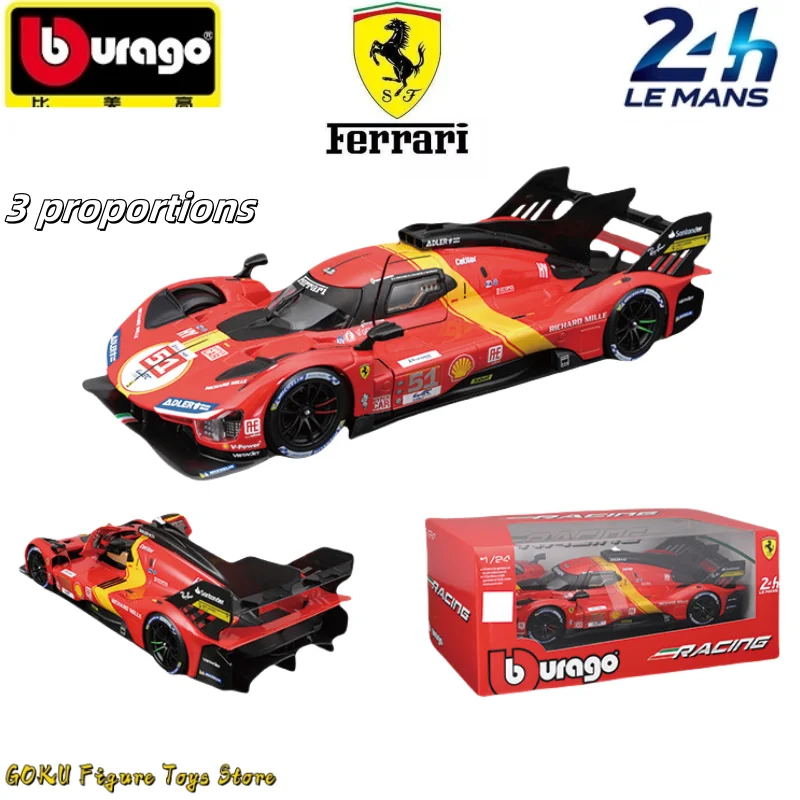 Pôvodné Bburago 1:18 1:24 1:43 Ferrari 499p LMH #51 #50 Ferrari Model 2023 24h Le Mans Majster Ferrari Model Ferrari Model Baking Paint Hračky