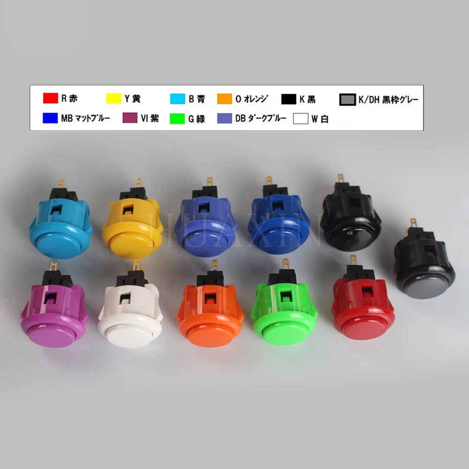 Pôvodné Japonsko Sanwa Obsf-24 Round Push Button 24 mm arkádový prepínač pre DIY Joystick Set PC PS/3 Xbox Game Parts