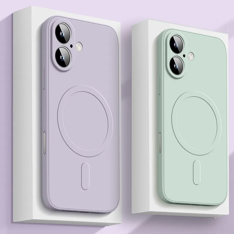 Pôvodné kvapalné silikónové magnetické puzdro pre iPhone 16 15 14 plus 13 12 Mini 11 PRO XS Max