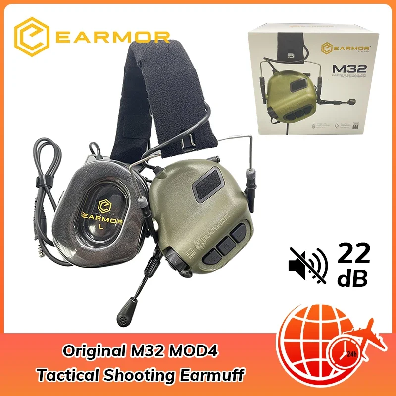 Pôvodné M32 Mod4 taktické snímanie slúchadiel Earmuff Anti hluk slúchadlá uši