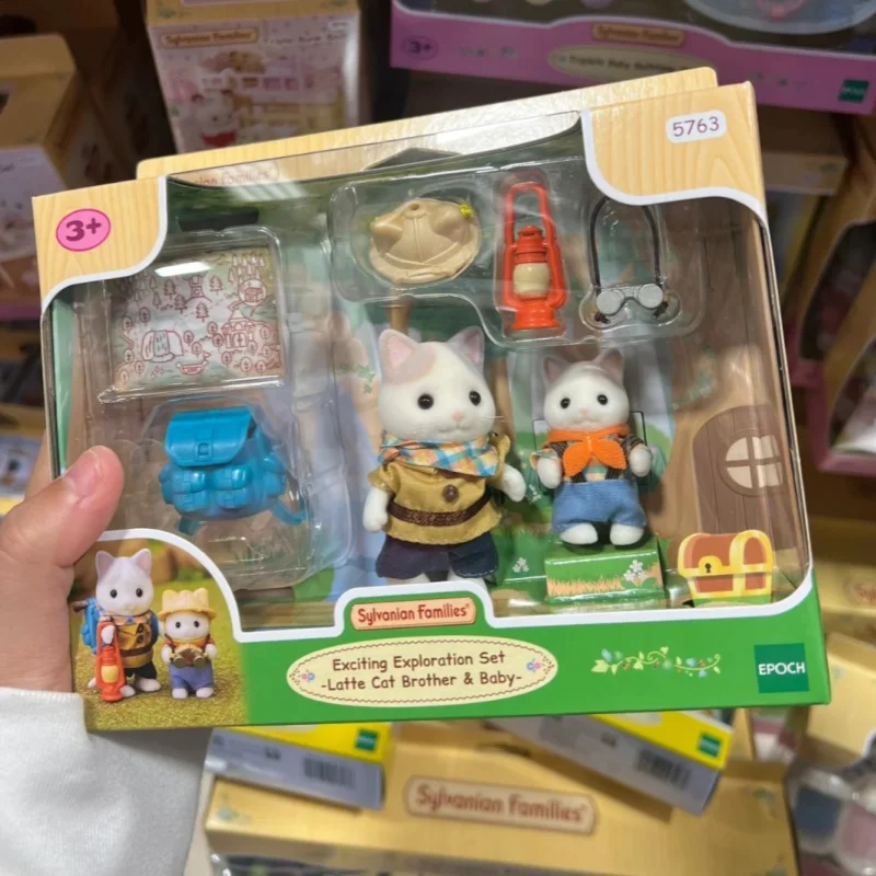 Pôvodné sylvaniánske rodiny Anime dievča Vzrušujúci prieskum set latte mačka brat a detská séria figúrka Figuniture set darčeky hračky