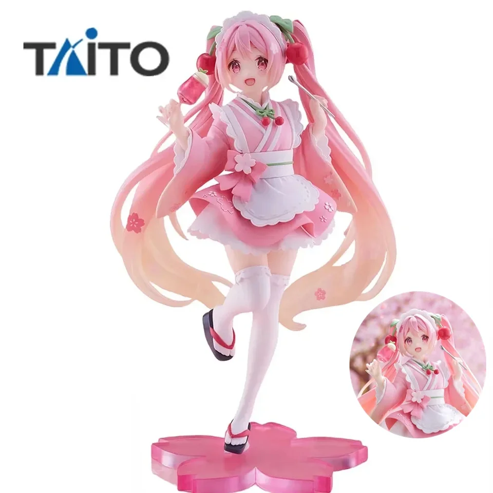 Pôvodné Taito Sakura Hatsune Miku Wafuu Kissa ver. Maid Coreful figure Anime figurín Model Zberateľné hračky kawaii darček 18 cm