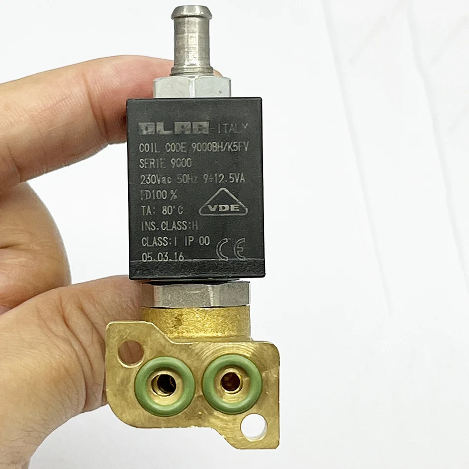 Pôvodné Taliansko OLAB 9000BH/K5FV AC 230V 2-Poloha 3-cestný mosadzný elektrický solenoidný ventil pre kávu