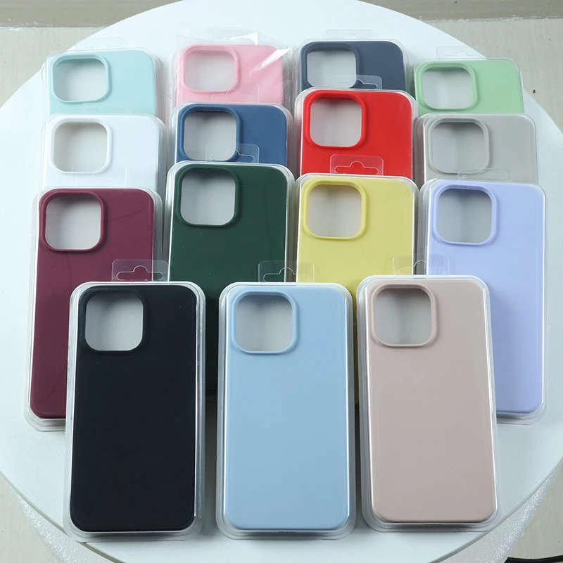 Pôvodné tekuté silikónové puzdro pre iPhone 14 13 12 11 Pro Max Mini xs x xr 7 8 plus luxusný nárazový odolný voči zadnému krytu