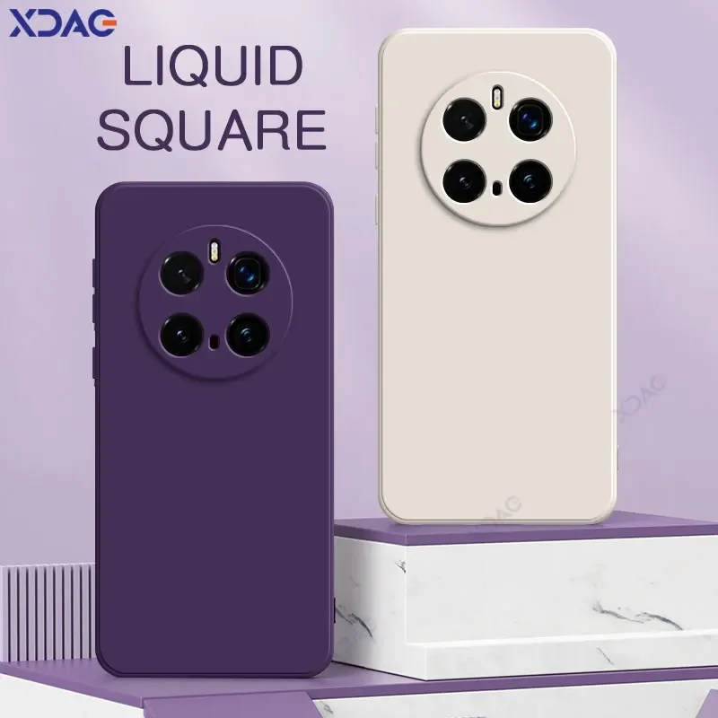 Pôvodné štvorcové tekuté silikónové puzdrá pre cti Magic 7 Pro 5G Soft Shock -nepremokavý luxusný zadný kryt Honormagic7pro Coque Cooks