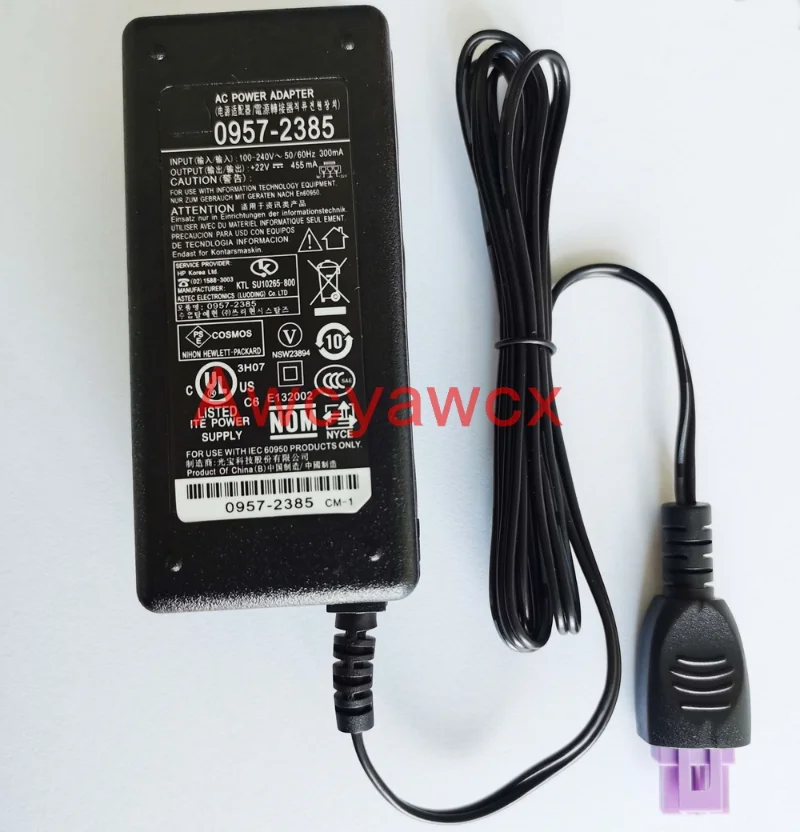 Pôvodný 100V-240V 22V 455MA AC Power Adapter Oplader 0957-2403 0957-2385 Voor HP Deskjet 1010 1510 2548 2648 TLAČ