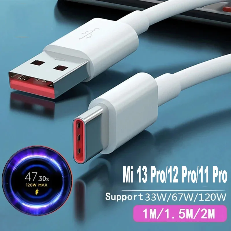 Pôvodný 120 W Turbo Charger Cable USB Typ C 6a pre Xiaomi 13 Pro 12 Pro 12x Redmi K40S K50 Poznámka 11 Pro+ 5G Čierny žralok 5 RS 67W