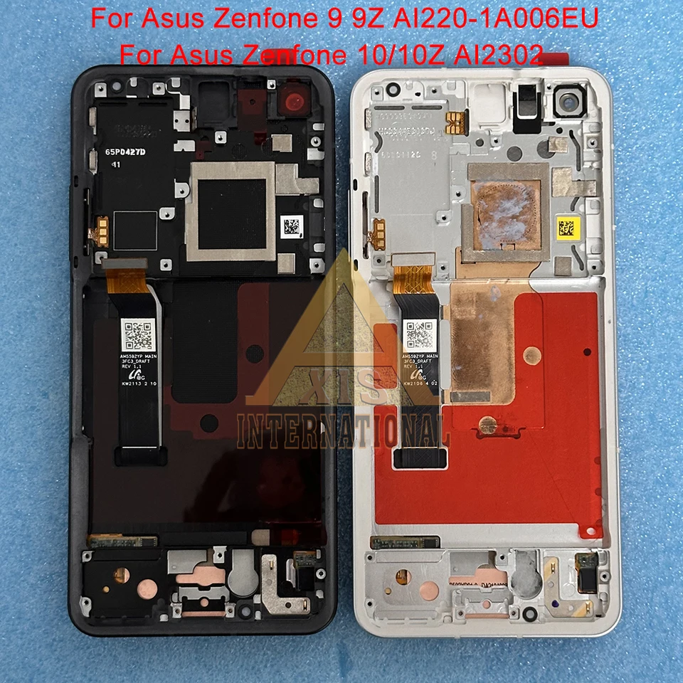Pôvodný AMOLED pre ASUS Zenfone 8 ZS590KS LCD Zenfone 9 9Z obrazovky DISPICE+DIGITÁZER PANEL pre ZENFONE 10 10Z AI2302 Rám