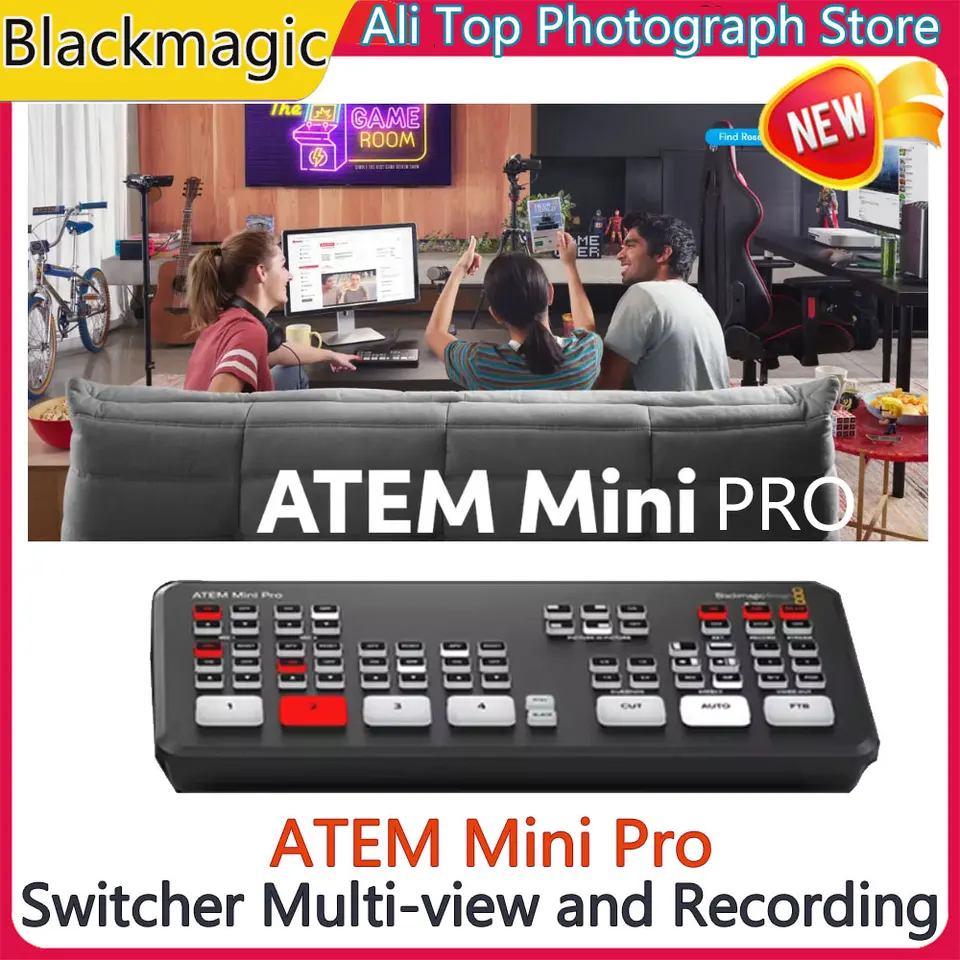 Pôvodný Blackmagic Design Atem Mini Extreme Atem Mini Pro Atem Mini Live Stream Switcher Multi-pohľad a nahrávanie nových funkcií