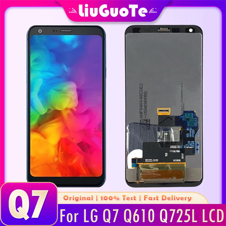 Pôvodný displej LCD pre LG Q7 K7 LTE X210 X210DS Q610 Q610YB LM-Q610YB DISPLATOVÝ DIGITÁTOR Zostava Rámu DISPLACEMEN DISPLACEMEN