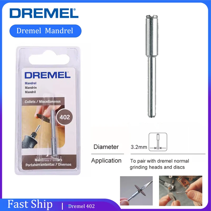Pôvodný Dremel Lock Mandrel 3,2 mm rezací disk Mandringový disk Držiteľ predlžovacej tyče Rotačný náradie držiak na odrezanie kolesa