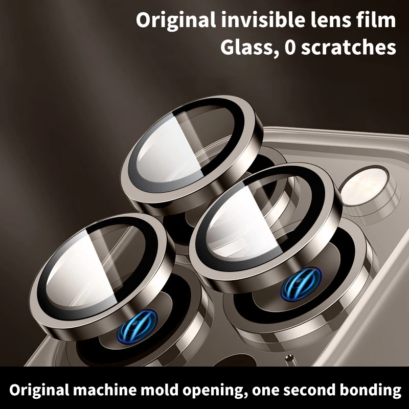 Pôvodný farebný titánový šošovkový film Vhodný pre iPhone 15 Pro/iPhone 15 Pro Max Simple Muž a ženská inštalačná súprava Objektív Film