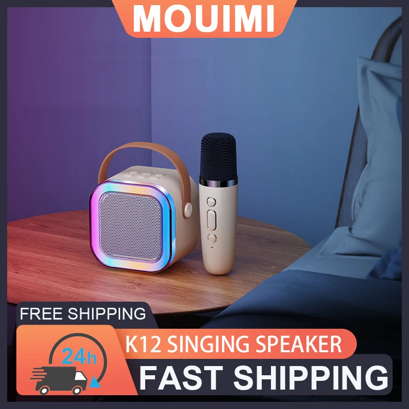 Pôvodný mikrofón Mouimi K12 Reproduktor Sing Sing Karaoke Prenosný reproduktor bezdrôtového Bluetooth s hifi stereo dlhým pohotovostným režimom
