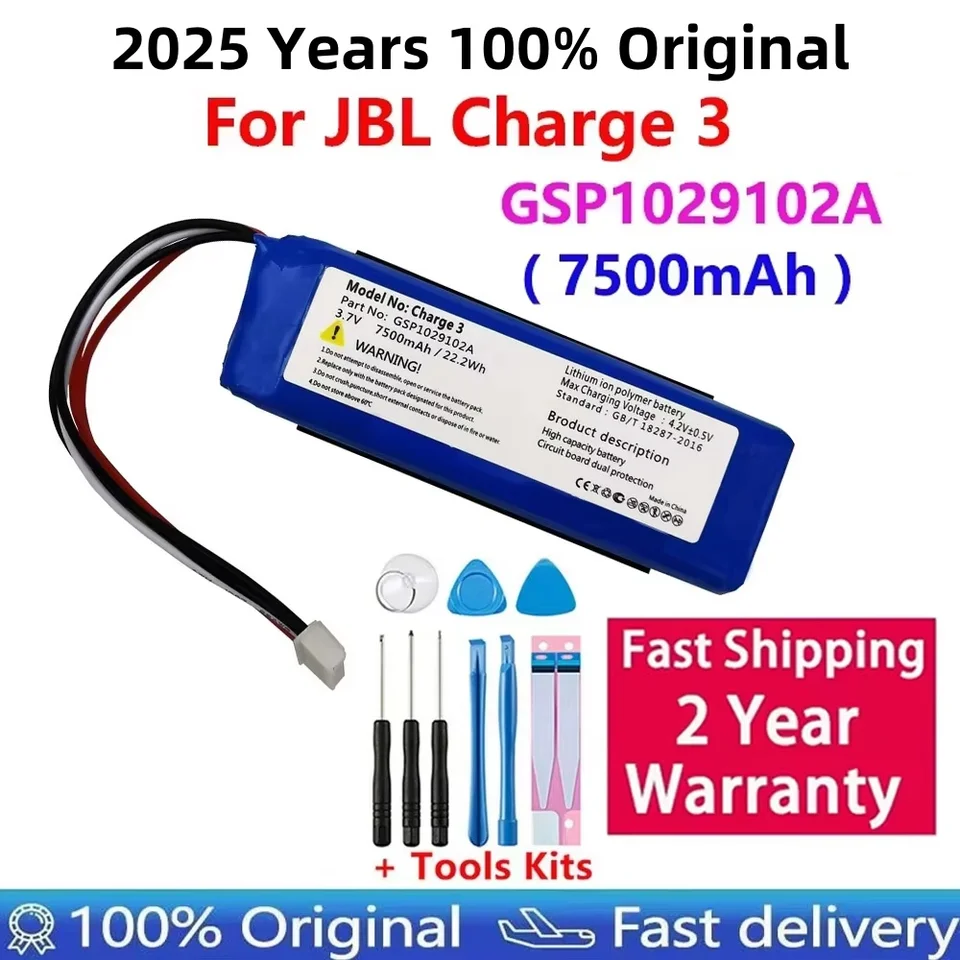 Pôvodný nový GSP1029102A pre JBL nabíjanie 3 CS-JML330SL 7000MAH Výmena reproduktora reproduktora batérií batérie batérie AKKU AKKU AKKU