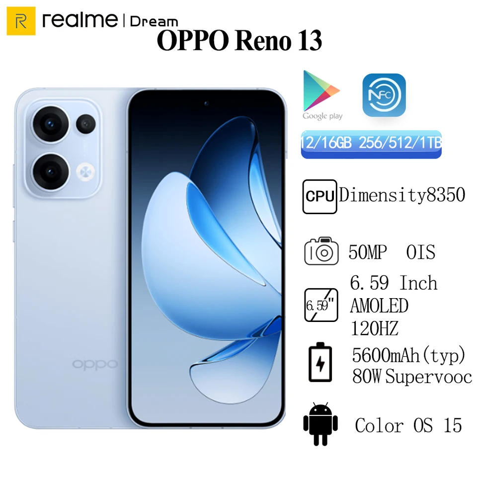 Pôvodný nový OPPO Reno 13 Dimensity 8350 6,59 