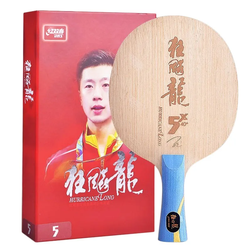 Pôvodný oficiálny hurikán DHS Long 5 Long 5x Table Tennis Blade 5 Wood & 2 AC Profesionálny útočný útočník Ping Pong Off ++