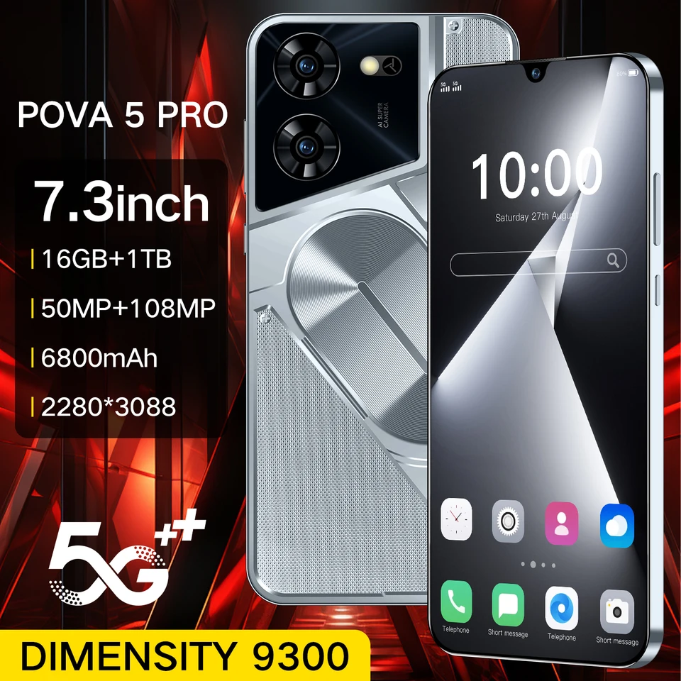 Pôvodný smartfón POVA 5 Pro Smartphone 5G 7.3 