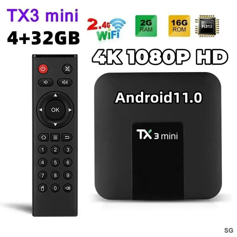 Pôvodný TX3 MINI Android 11.0 Allwinner H313 S 2G 16G 2,4G WiFi 4K TX3 TV Box Smart H. 265 1G 8G TX6 TVbox