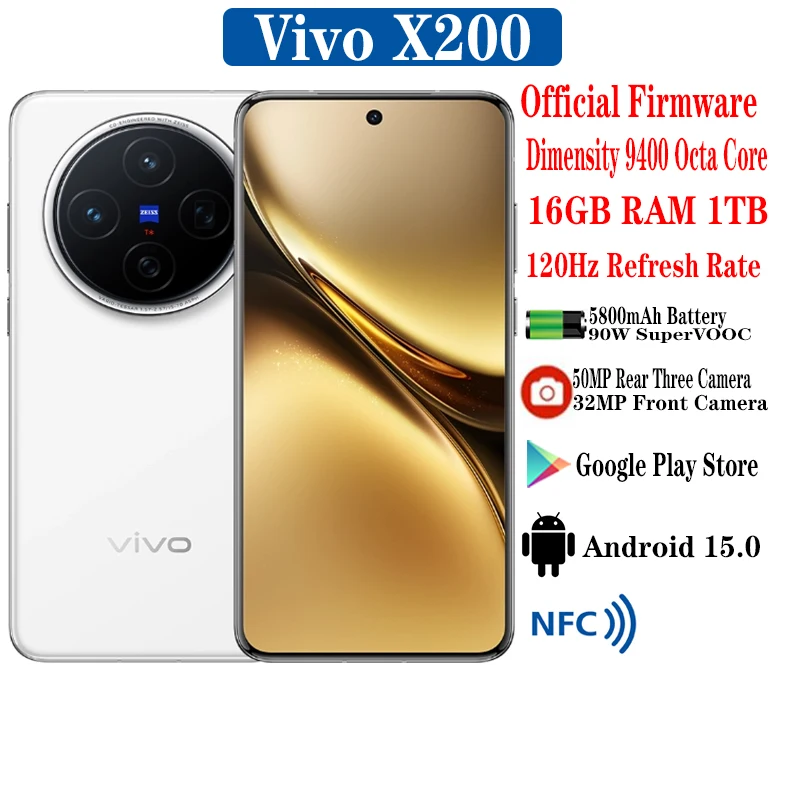 Pôvodný Vivo X200 5G Mobilný telefón 6,67 