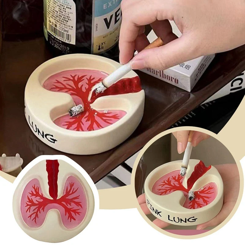 Pľúcny tvar popolníka Červená sranda Funny Ashtray Desktop Home Decotion Ručné ozdoby DEOCORS NARODENIE PRE PRIATEĽA DRUBNÉ