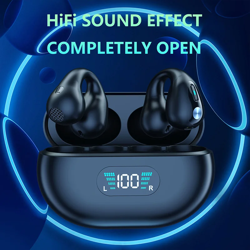 Q80 TWS Uši náušnice bezdrôtového náhlavného priestoru Bluetooth 5.3 Slúchadlá kosti Vedenie slúchadiel slúchadlá