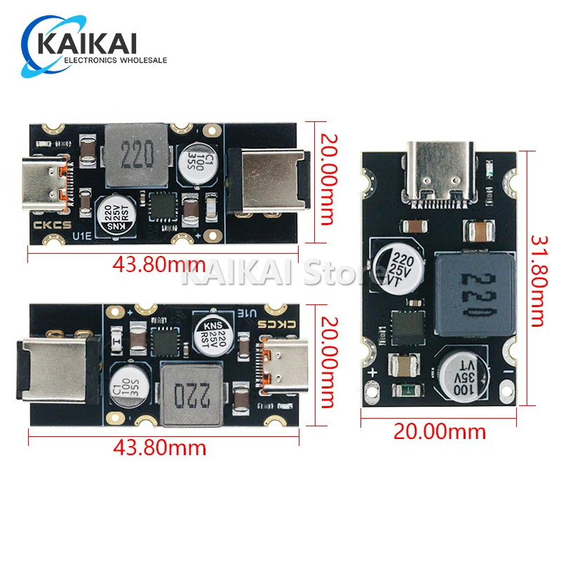 QC4.0 QC3.0 Typ-C USB PD65W Modul rýchleho nabíjania DC8-32V 3.25A 65W Krok nadol modul pre Huawei SCP/FCP Apple PD PD