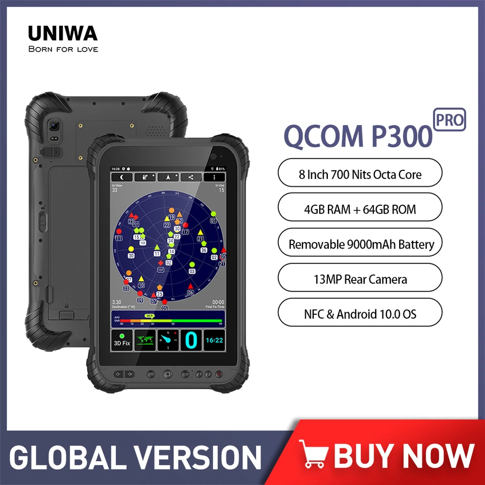 QCOM P300 Pro Rugged Tablet 8 