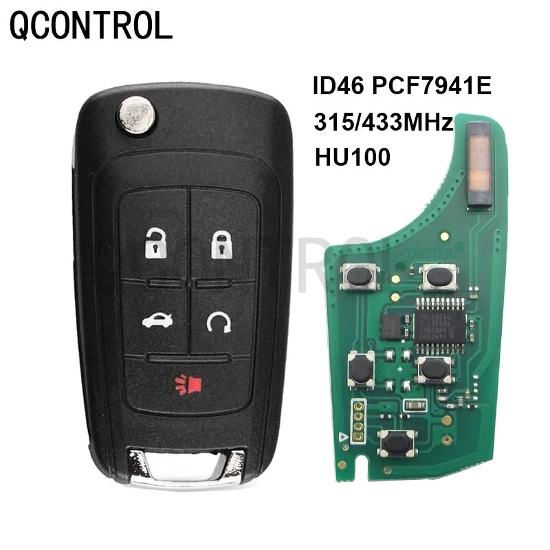 QControl 5 tlačidlá Flip Diaľkový kľúč 315MHz 433MHz ID46 Čip nezastavená čepeľ pre Chevrolet Equinox Cruze Camar Impala Malibu Sonic Vol