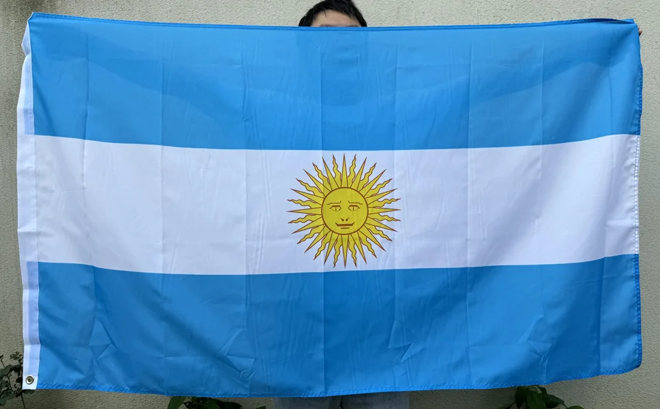 QFB 3x5ft Argentína Národná vlajka 90 * 150 cm Argentínska argentína Flying Flag Banner pre dekorácie