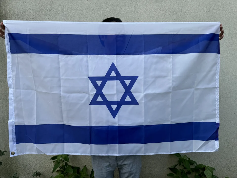 QFB 3x5ft Izrael Flag 90 * 150 cm Izraelská vlajka Isreal Polyester zavesenie Tobestry lietajúca národná vlajka Banner