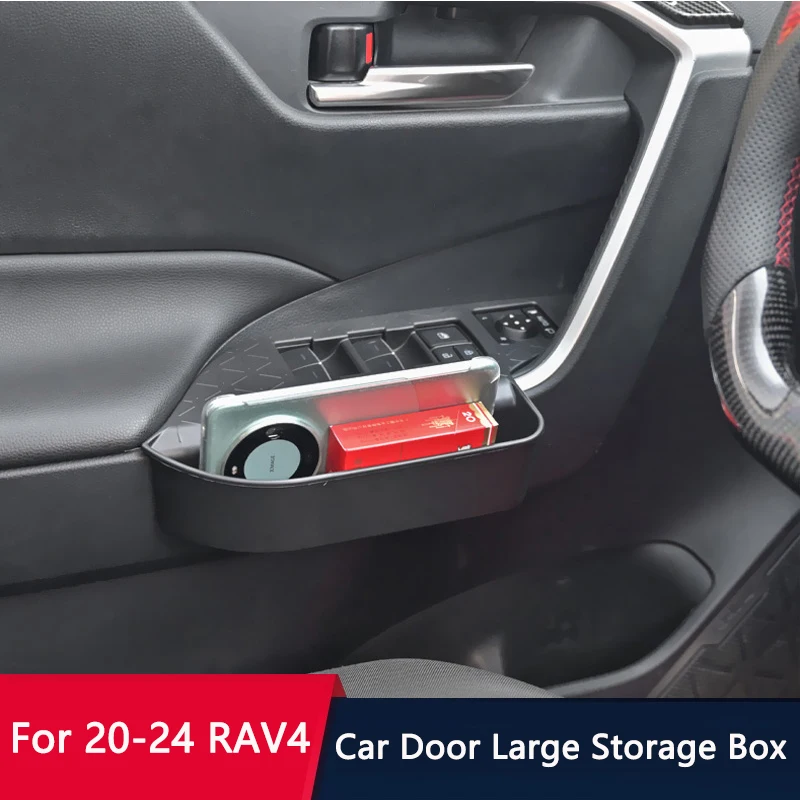 QHCP CAR Storage Box Dvere Window Dift Panel s úložným boxom Organizátor zásobník Stowing for Toyota RAV4 2020-2024 Interiérové ​​príslušenstvo