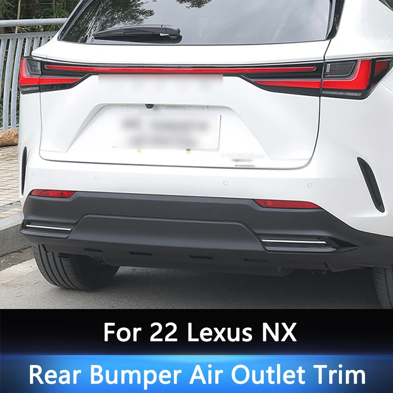 QHCP Zadný nárazník Spodné črep z nehrdzavejúcej ocele Zadný nárazník Vzduch vzduchovej nálepky Ozdobenie pre Lexus NX 260 350H 400H 2022