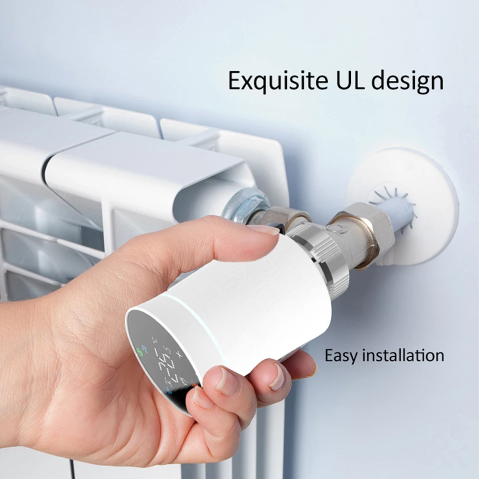 Qiami Tuya Radiator Ovládací ventil, inteligentný programovateľný termostat, teplotný ohrievač, TRV, Alexa, hlasové ovládanie