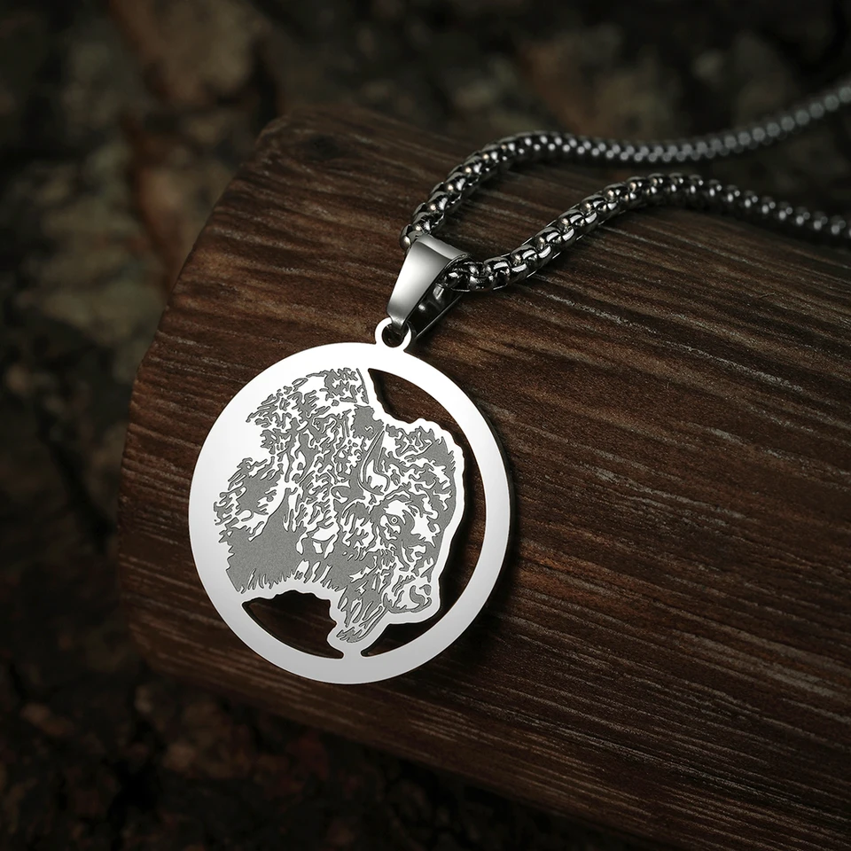 Qiamni z nehrdzavejúcej ocele American Buffalo Bison Harecklace pre ženy muži muži šperky zviera Zvierate prívesok Choker Collar Birthday Darček