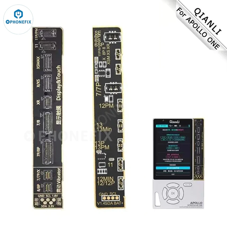 Qianli Apollo One 6in1 Originálne farebné opravy batérií Zmena kódu Aktivuje Vibroty Vibrots Read and Write Lietajúca linka iPhone x