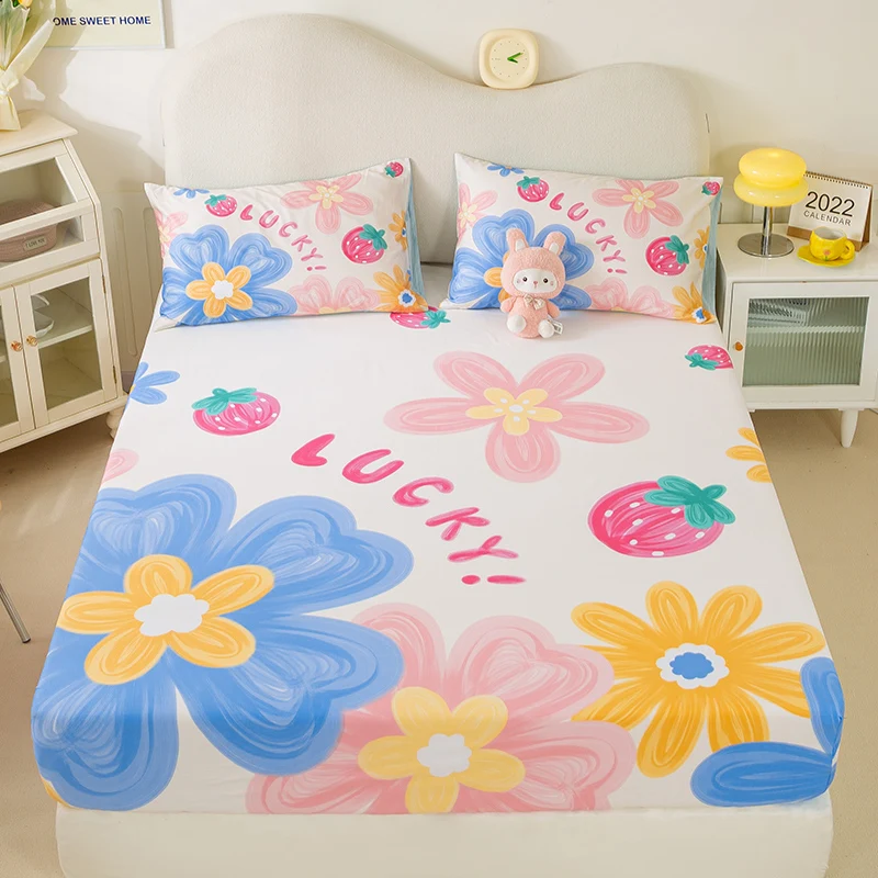 QiantingNew Product 1ks 100%bavlnená tlačiareň Matrac matrace prikryte štyri rohy s elastickým pásmom pásu (bez vankúšov)