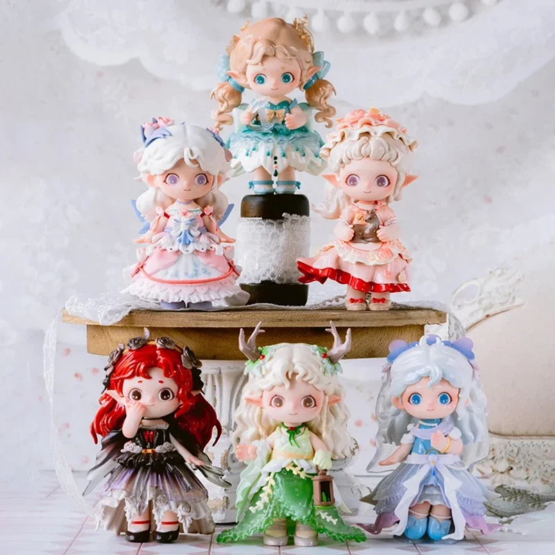 Qiaoqiao Joy Flower Fairy Whispers Series Series Blind Box Action Figures Tide Play Princess Wind Girl Mystery Box Cartoon Decor Hračky