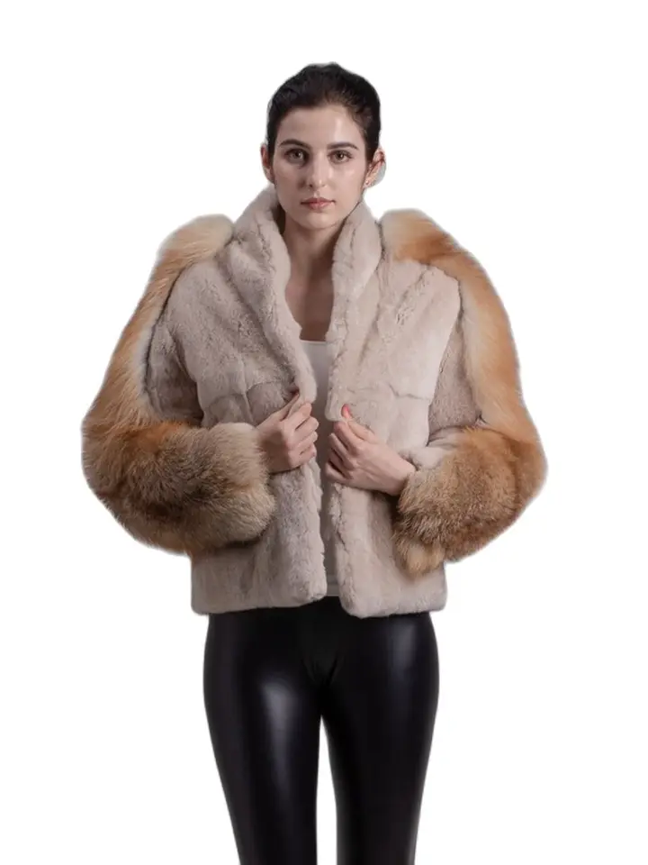 Qiuchen PJ8093 Doprava zdarma O-krk módne bundy Real Rex Rabbit Fur Bund
