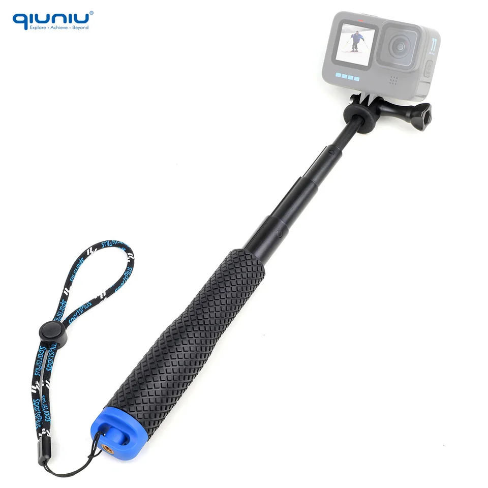 QiUniu Waterproof na rozšírené ručné teleskopingové pól pre GoPro Hero Go Pro Akaso Insta360 DJi akčný hliník selfie palica