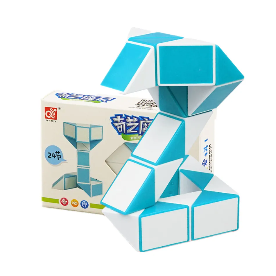 Qiyi 24 segment magické pravidlá hadí kocky elasticita elastická zmenená twist transformovateľná detská puzzle hračky pre deti