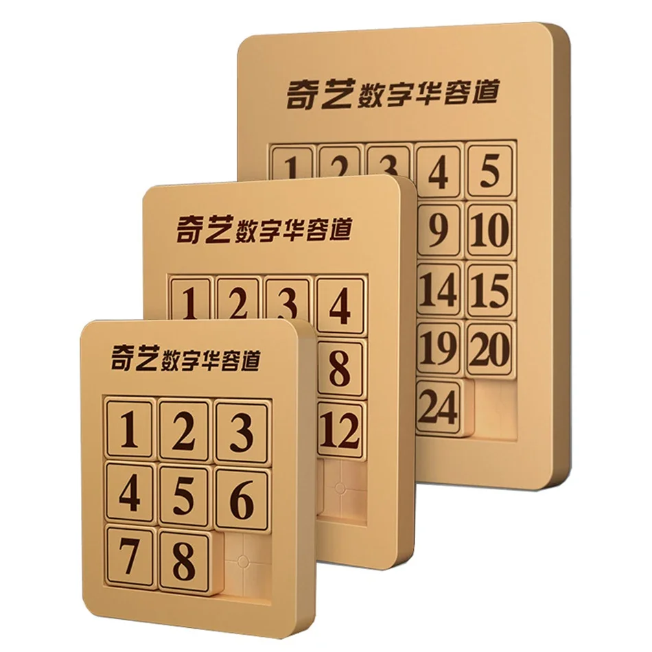 Qiyi klotsski 3x3x3 4x4 5x5x5 Číslo posuvná hra Magic Cube Magnetické hračky pre rodinu Hracie drevené farby číslo posuvné