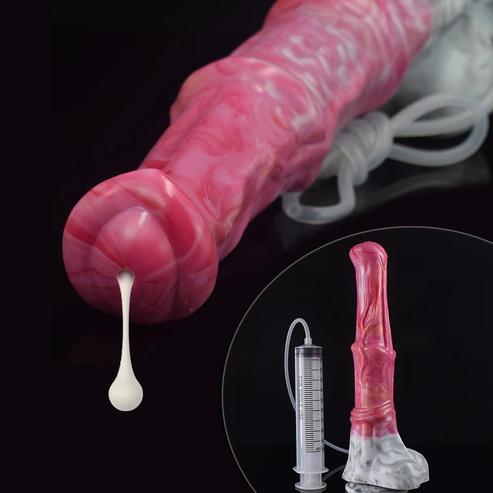QKKQ Gory Raw Meat Horse Anal dildo Veľký ejakulačný penis s silným stimovaným vodným sprejom klitorisu stimuluje pre ženy